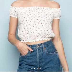 Brandy Melville off the shoulder crop top